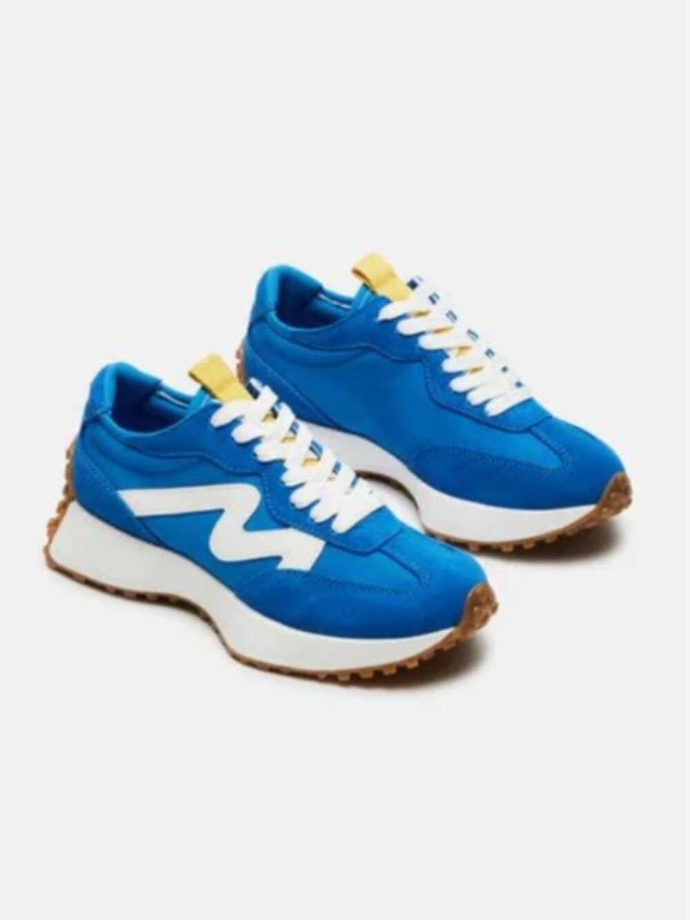 Steve Madden Women's Campo Suede Casual Fashion Sneakers Blue & Yellow Size 8.5